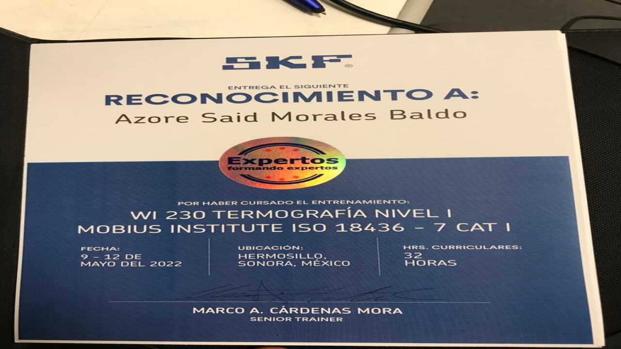 Capacitación y certificación de futuros termógrafos mediante Norma ISO 18436 para realizar inspecciones e informes técnicos basados en estándares internacionales.